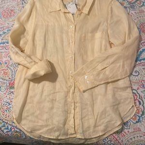 New with tags yellow linen shirt. H&M
